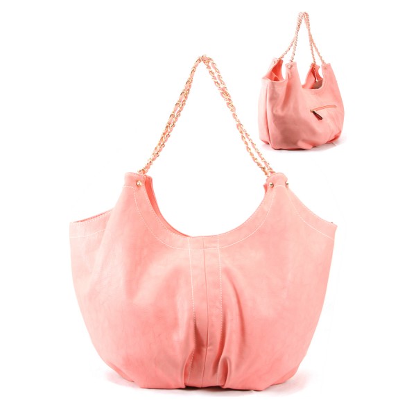 Coral Color Chain Shoulder Hobo Bag Purse Woman Handbag Coral Pink / Rchhp1757pnk