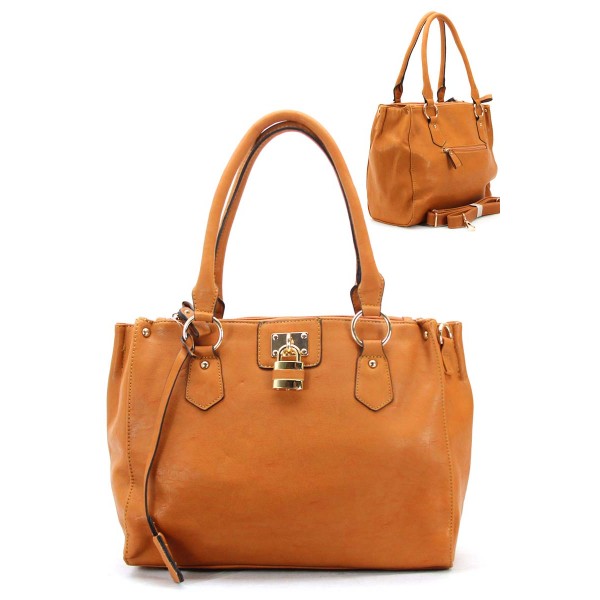 Handbag Lock Stud Classic Design Trend Woman Purse Shoulder Bag Tan ...