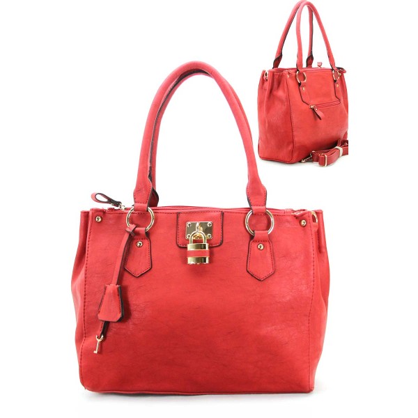 Handbag Lock Stud Classic Design Trend Woman Purse Shoulder Bag Red ...