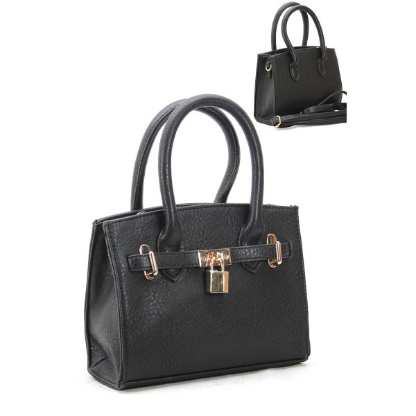 Handbag Purse Bag Cross Body Bag Gold Metal Studs Lock Black